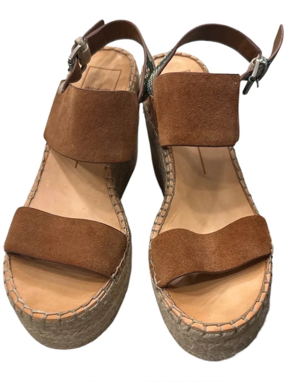 Dolce Vita Spiro Brown Suede Espadrille Wedge Sandals